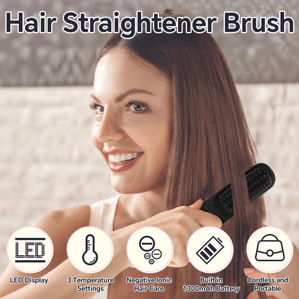 Lumera Heated Straightening Brush – Anti-Frizz Hair Straightener