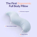 Mellow Sleep | Bodyalign Pillow - Full Body Ergonomic Support Pillow for Back, Belly, Hips & Legs, Cooling Side Sleeper Pillow for Pregnancy, Maternity & Body Pain Relief