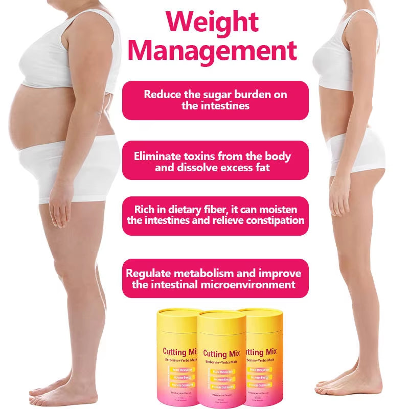 Flat Stomach Detox Natural Slimming Support Powder Cutting Mix Drink Yerba Mate Tea 5-Htp Powder Slimming Yerba Mate Extract