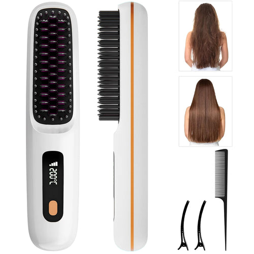 Lumera Heated Straightening Brush – Anti-Frizz Hair Straightener