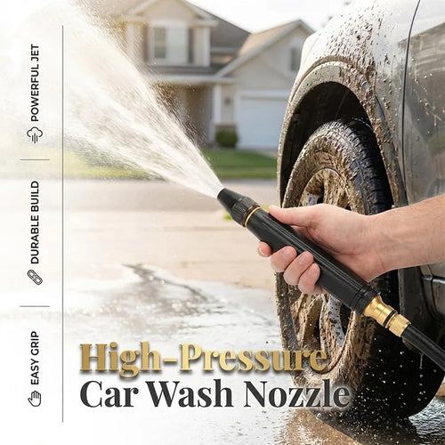 Garden High Pressure Car Wash Water Gun Pipe Adjustable Booster High Pressure Hose Nozzle for Car Driveway Patio Yard Washing